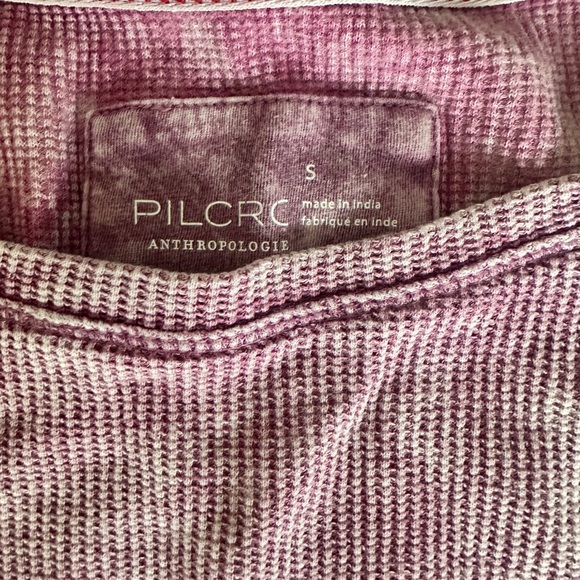 Pilcro by Anthropologie Mauve Waffle Knit Top | Size Small | Made in India - Picture 5 of 8